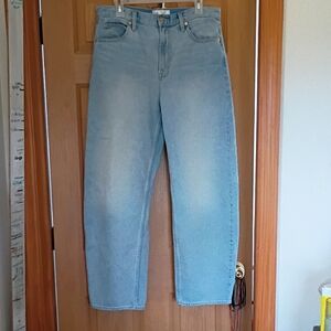 GAP High-Rise Light Blue Full Length Barrel Leg Women's Jeans